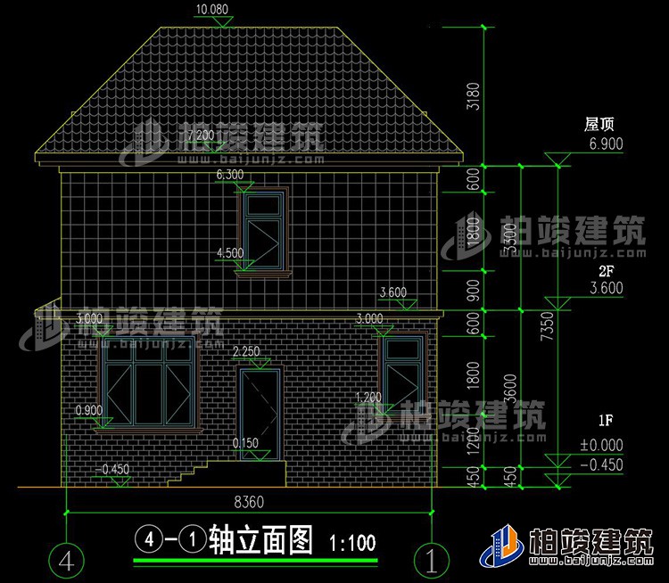 背立面图